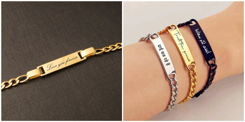 custom engraved jewelry vendors custom made bar bracelets wholesale supplier china